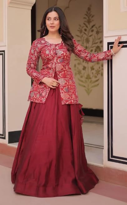 Premium Readymade Vichitra Jacquard Lehenga Choli Set