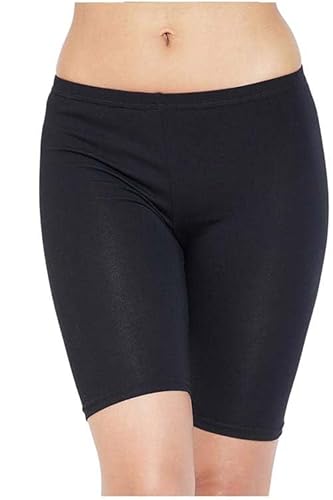 Stylesindia Short de ciclismo feminino de algodão antiatrito, Preto, GG