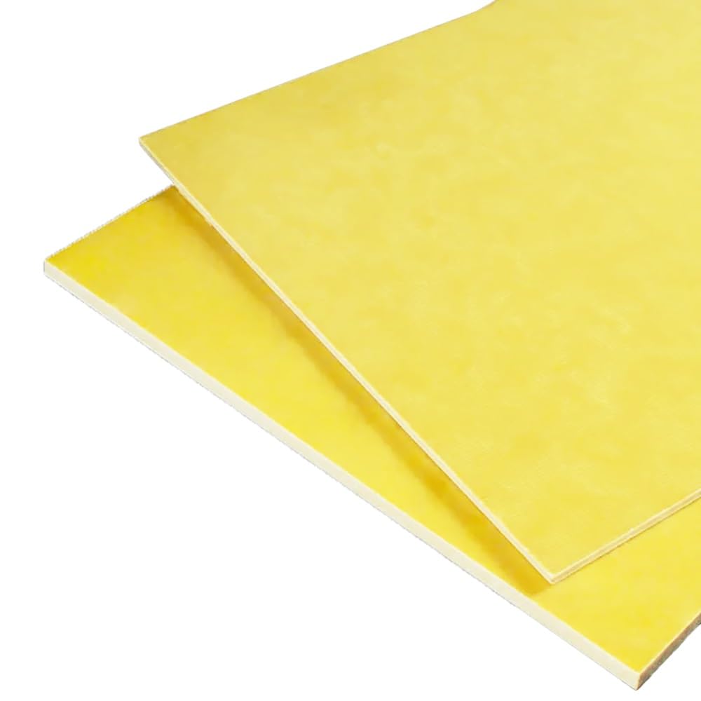 Yellow Fiberglass Sheet 2pcs, 3240 Epoxy Board, DIY Decorative Board, Thickness 0.5-4mm, Width 100-300mm(300X300MMX0.8MM)