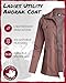 CANADA WEATHER GEAR Womens Utility Jacket - Long Sleeve Zip Up Hooded Safari Military Anorak Jackets for Women (Sizes: S-2XL), Size X-Large, Rose