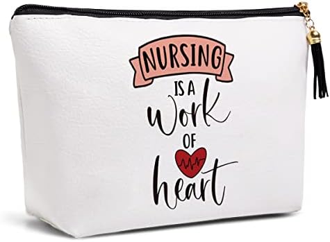 Nurse Week Gifts Nurse Gifts for Women Nurse Gift Ideas for Nurses Coworker Nursing Students Thank You Friendship Birthday Christmas Gifts Nursing is A Work of Heart Makeup Bag Travel Toiletries Bags