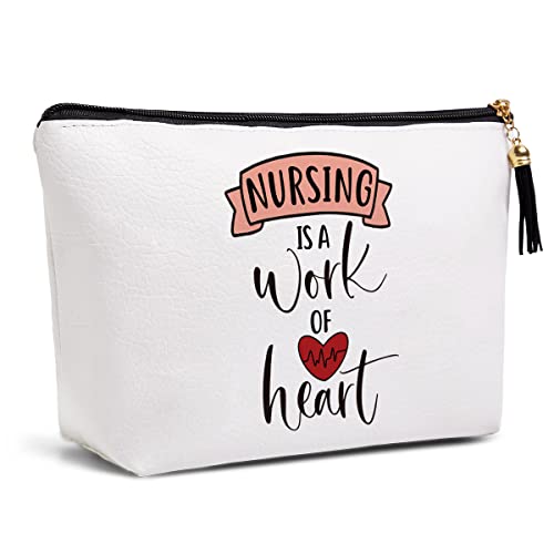 Nurse Week Gifts Nurse Gifts For Women Nurse Gift Ideas For Nurses Coworker Nursing Students Thank You Friendship Birthday Christmas Gifts Nursing Is A Work Of Heart Makeup Bag Travel Toiletries Bags #TOP1