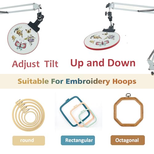 Image of Embroidery Hoop Holder Stand Rotated Embroidery Holder Lap,Cross Stitch Holder Stand , Embroideryy Hoop Stand Lap Suitable for Embroidery Hoops and Kit