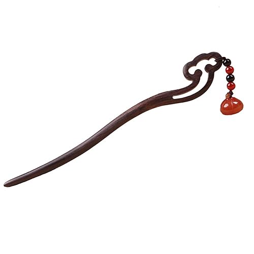 Miniatura 7 de Palillos de pelo de madera de loto clásico, estilo retro chino de Jade de la marca TOP SEWING, Verde