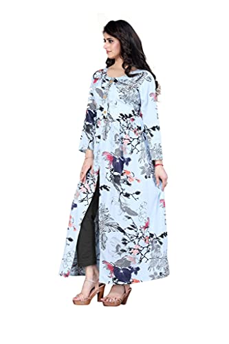 Image of H.E HAMZA ENTERPRISER Printed Crepe Material Brown Western Dress For Women