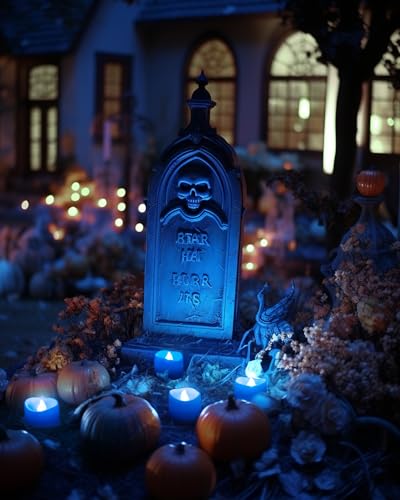 image for Homemory Blue Tea Lights Candles Battery Operated, 200+Hour Flameless 