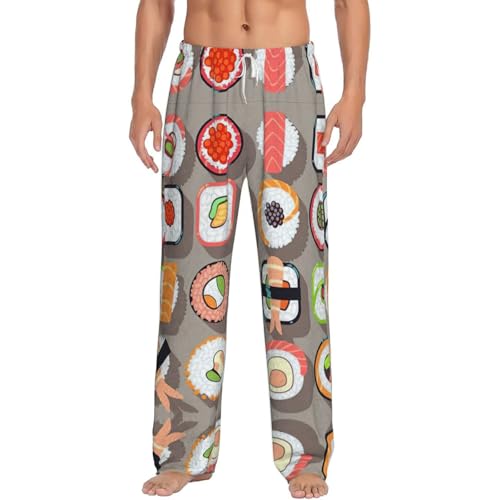 Pantalon de pyjama chaud en flanelle pour homme avec poches