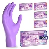 100x ARNOMED® Gants en nitrile taille XL Violet, Gants à usage unique pour chirurgie & laboratoire, Gants en nitrile sans poudre et sans latex, Moufles en nitrile en XS, S, M, L, XL, XXL