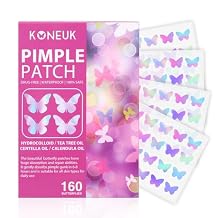 Acne Pimple Patches for Face 160 Counts, Hydrocolloid Acne Patches with Tea Tree Oil and Calendula Extract, Cute Colorful Butterfly Shape Spot Stickers for Skin Care, Zit Patches