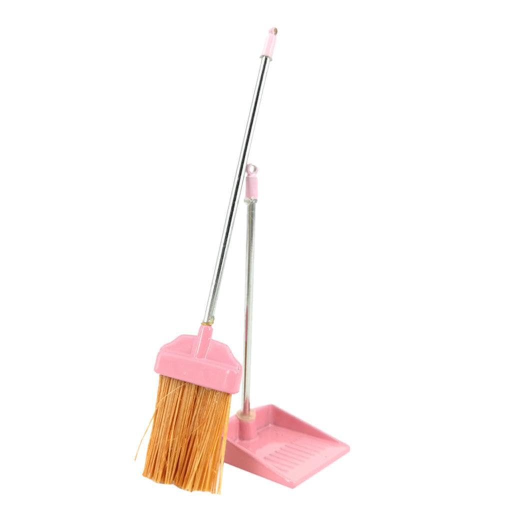 PUXZYAX Dollhouse Miniature Broom Dustpan Set Provides Essential Accessories To Craft Unique Themes Suitable For Diverse Preferences 1:12 Scale Dolls Room Broom Set Dollhouse