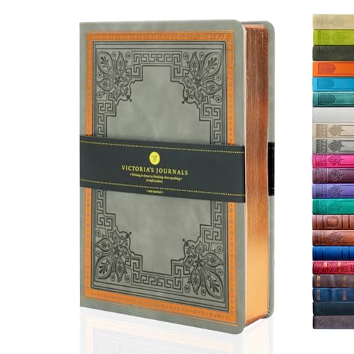 VICTORIA'S JOURNALS Leatherette Vintage Journal Hard Cover Lined Notebook Old