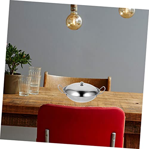 Wok de acero inoxidable con doble asa y tapa miniatura 4