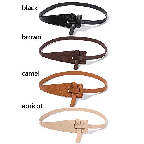 HomeSoGood 2pcs Ladies Belt Leather Belt Leather Tie Belt Knot Wide Belt Is Suitable For Jeans And Pants Jacket Dress2