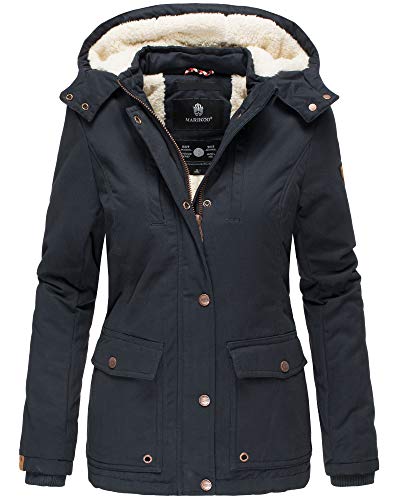 Preisvergleich Produktbild Marikoo Damen Winter Jacke mit Kapuze Keikoo158 (Small, Navy)