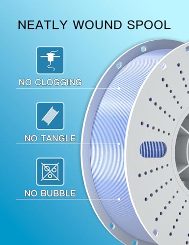 Image of PINBALL Silk PLA 3D Printer Filament 1.75mm Shiny Silk Dual Color Filament 3D Printing PLA Filament Dimensional Accuracy + /- 0.02mm 1 KG Silk Dual Color Blue-Silver