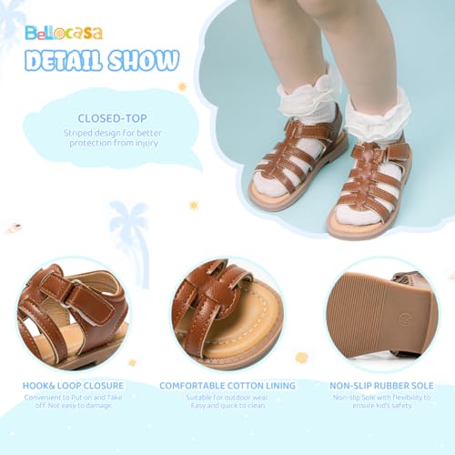 Image of Toddler Girls Sandals Little Girl Summer Flat Sandal Baby Open Toe Outdoor Beach Holiday Dress Shoes