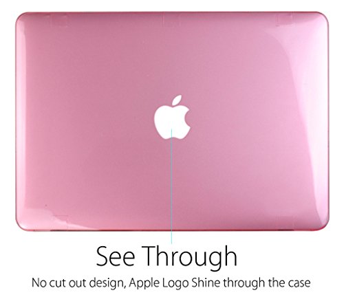 Ueswill Compatible With 3In1 Glossy Crystal Clear Hard Shell Case Cover For Macbook Pro 15 Inch With Cd-Rom (Non-Retina) (Model A1286) + Keyboard Cover And Screen Protector, Pink #TOP2