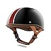 LIONCIANO Motorradhelm Mit Visier Jethelm Jet-Helm Roller-Helm Scooter-Helm Moped Mofa-Helm Chopper Retro Vespa Vintage Jethelme Rollerhelm Sturzhelm Chopper Helm(Gestreiftes Schwarz)