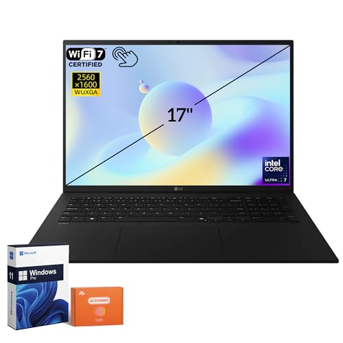 Gram 17 2025 Touchscreen Laptop for Student & Business, 17 Inch IPS Display, Intel Ultra 7 258V, Intel Arc Graphics, 32GB RAM, 4TB SSD, WiFi 7, Windows 11 Pro, with Accessories