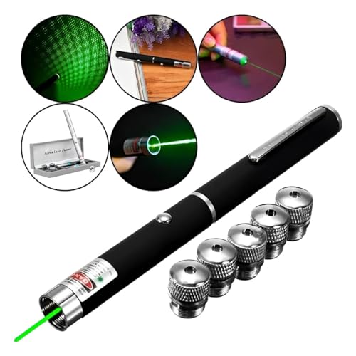 Caneta Laser Pointer para Apresentações Ultra Verde Alta Potência, 5 Ponteiros Com Efeitos Diferente