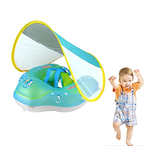 Flotador de piscina en forma de barco | Flotador de natación infantil con dosel desmontable | Protección solar SPF50+, flotador de piscina para niños pequeños que no se voltea, regalo de verano Nedyet Cover