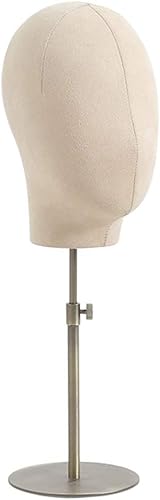 Soporte de exhibición de joyas para hombres y mujeres, cabeza de maniquí de franela de altura ajustable, modelo de peluca, sombrero de maniquí,