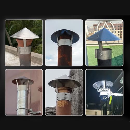 Sombrerete cónico para chimenea y tubo de estufa resistente al clima exterior 7