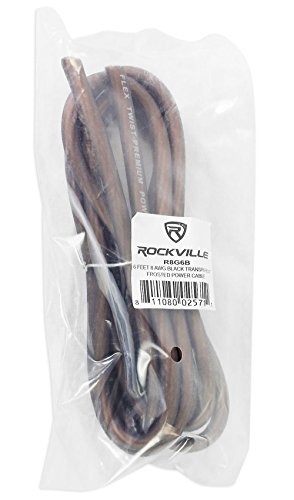 Rockville R8G6B 6' Foot 8 Gauge Black Car Amp Power/Ground Cable Install Wire #TOP1