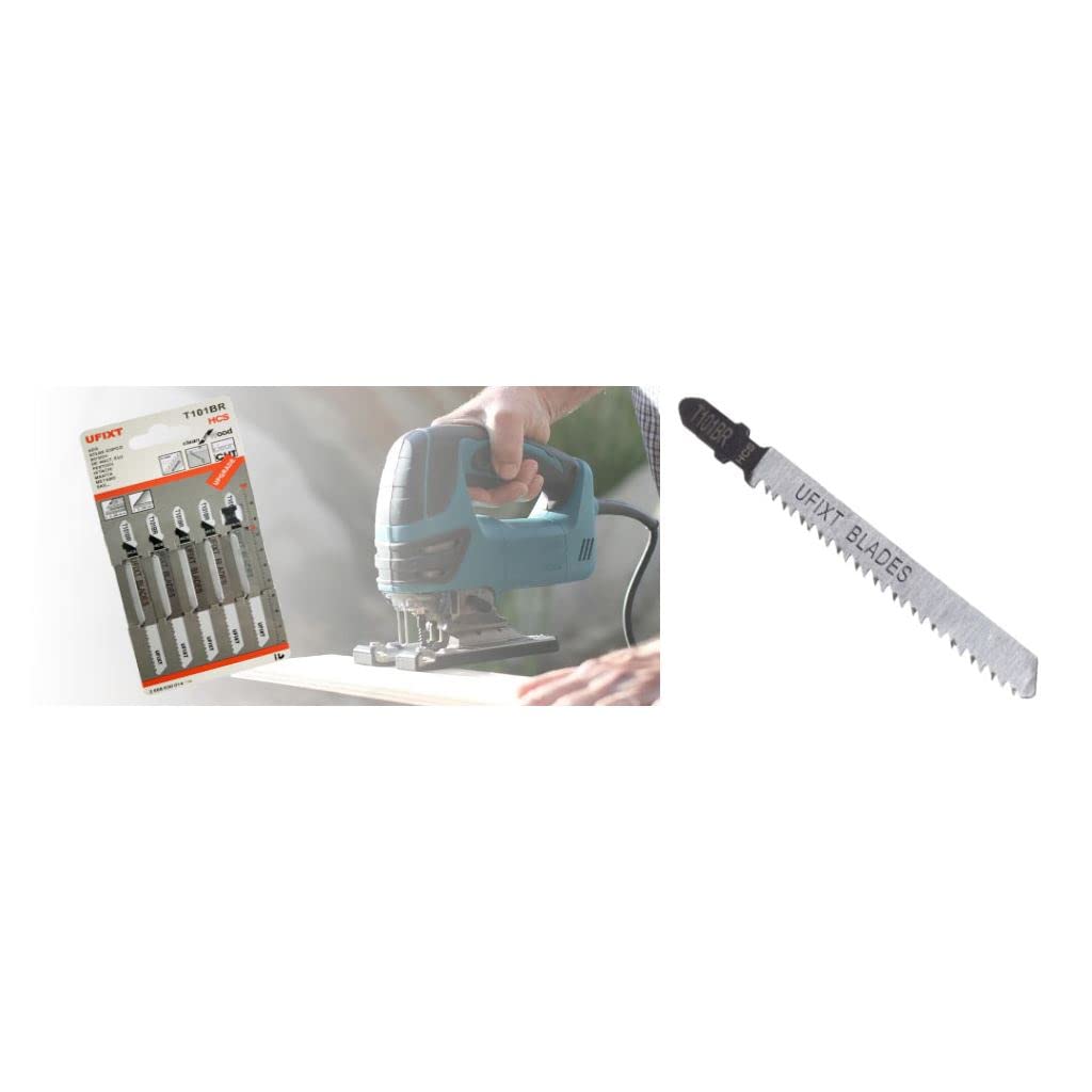 Jigsaw Blades T101BR Down Cutting 5 Pack Compatible with AEG Bosch Dewalt High Carbon Steel Laminate Veneer Cutter T-Shank Fitting Replacement