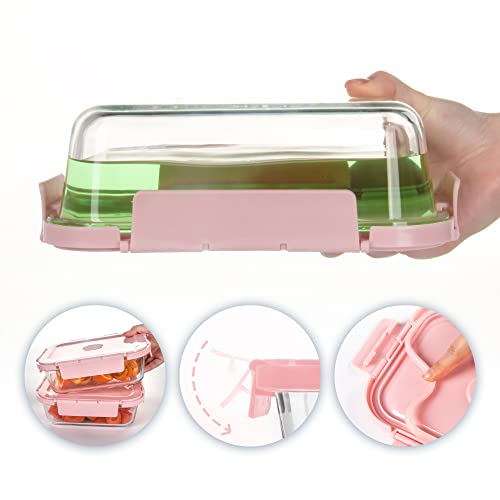 Hakeemi Glass Meal Prep Containers 10 Pack, Glass Food Storage Containers With Snap Locking Lids Airtight Built In Air Vents, Glass Containers For Lunch, Microwave/Dishwasher Safe, Pink #TOP3