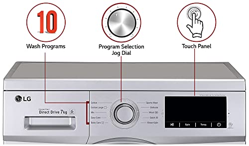 Image of LG 7.0 Kg 5 Star Inverter Fully-Automatic Front Loading Washing Machine Appliance (FHM1207ADL, Silver, 6 Motion Technology)