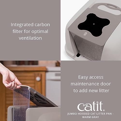 Katzenklo XXL Catit Jumbo Katzentoilette mit Abdeckung in Grau