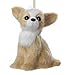 Kurt Adler Plush Chihuahua Ornament, 3.5-inch Height, Brown, Plastic, Polyester