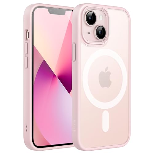 JETech iPhone 13 mini 5.4インチ用 マグネット ケース MagSafeに対応 半透明のマット背面 薄型 耐衝撃 カバー (ピンク)（Amazon）