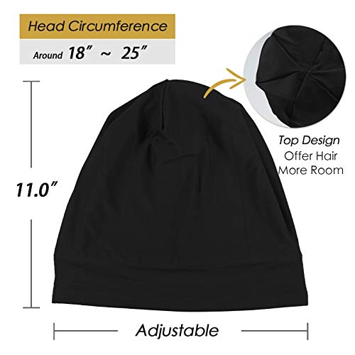 Image of Satin Lined Sleep Slouchy Cap Curly Girl Slap Headwear Gifts For Frizzy Hair Women
