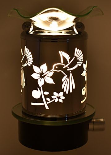 Aroma Lights - Natural Aromatherapy Essential Fragrance Oil Warmer, Burner, Diffuser, Electric Plug-in Night Lamp with Dimmer in Gift Box (HummingBird-Frosted)