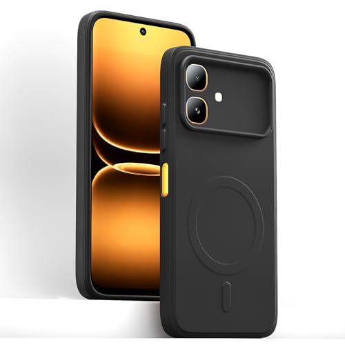 Image of Pikkme Back Cover for Infinix Smart 20 Soft Matte Silicone Mag-Safe Design (Mag-Safe Not Support) Camera Protection | Slim Fit Bumper Cover (Black)