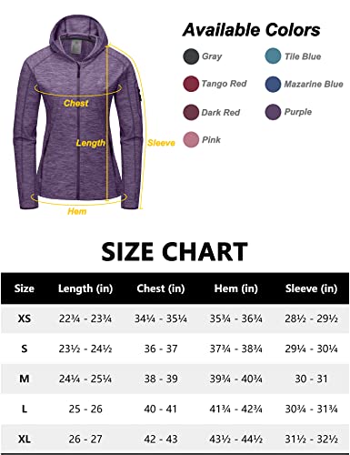 Dasawamedh Women's Running Sport Track Hooded Jacket Full Zip Workout Athletic Fitness Jackets For Training With Thumb Holes Purple Heather M #TOP6