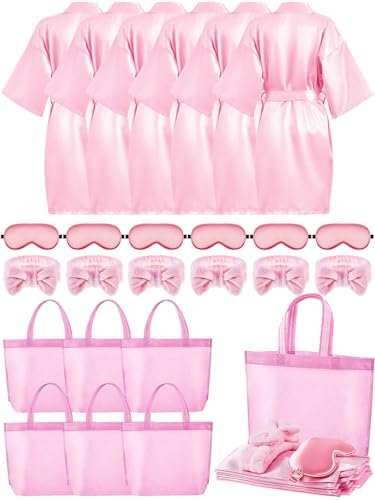Sintuff 24 Pcs Sleepover Party Supplies for Girls 6 Spa Robes for...