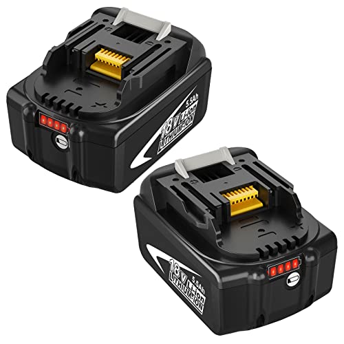 Dosctt 2X Remplacement pour Makita 18V Batterie 5.5Ah BL1850B BL1860B BL1850 BL1860 BL1840B BL1830B BL1820B BL1840 BL1830 BL1820 BL1815 BL1835 BL1845 LXT-400 Cover
