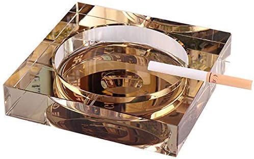 Ashtray ash Tray Creative Personality Trend Multifunctional Large Crystal Glass Ashtray-Black Silver Plated_130CM