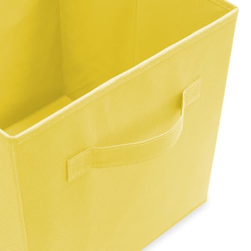 Casafield Set of 6 Collapsible Fabric Cube Storage Bins, Yellow - 11" Foldable Cloth Baskets for Shelves, Cubby Organizers & More by Casafield - Image 3