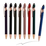 8 penne a sfera con penna touch, 2 in 1 con punta per touchscreen, penna a sfera retrattile da 1,0 mm, per ufficio, scuola, famiglia, impiegati, scrittura liscia