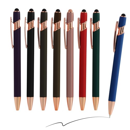 8 penne a sfera retrattili 1,0 mm con punta touch 2 in 1