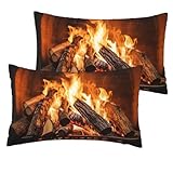 Juego de 2 fundas de almohada de lino transpirable y suave, con cierre de sobre, para chimenea grande, tamaño estándar, 30 x 50 cm, fundas de almohada lavadas refrescantes