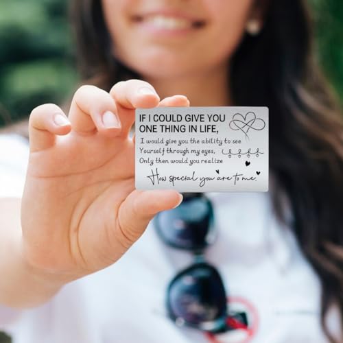 SUPERDANT Engraved Wallet Card Insert You’re Special to Me Wallet Insert Anniversary Steel Cards Gift for Him Her Love Quotes Metal Cards for Couples Valentine's Day Christmas Birthday Gift3