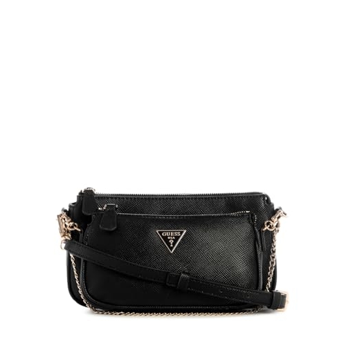 GUESS Bolsa transversal Noelle II com bolsa dupla, Preto, One Size GUESS Bolsa transversal Noelle II com bolsa dupla, Preto, One Size