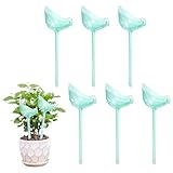 6 bolas de riego para plantas, bolas de riego para plantas, 25 x 9 cm, con forma de pájaro, autoriego, cebollas de riego automáticas de PVC para plantas interiores y exteriores (azul)