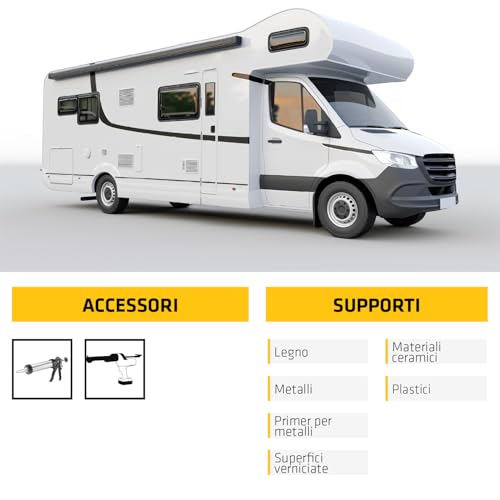 Sika - Sikaflex 521 UV, Bianco - Sigillante resistente agli agenti atmosferici - Per interno ed esterni - Privo di isocianati - 300ml - 5