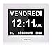 LEMNOI 7.5" Pouce LCD Horloge Numérique Calendrier Blanche avec Date Jour Et Heure Horloge Non-Abrégée Auto Dimming 8 Langues HD Display Rappel pour Alzheimer Les Personnes âgées et Les Enfants